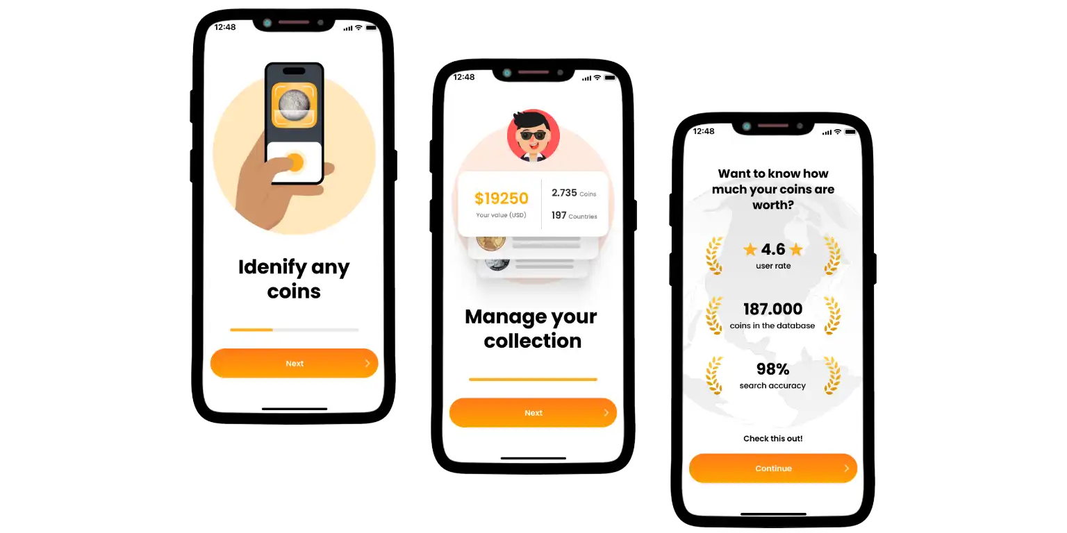 Coin ID Scanner features presentation.